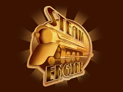 Steam Engine awesome cool illustration locomotive retro steam engine steampunk train