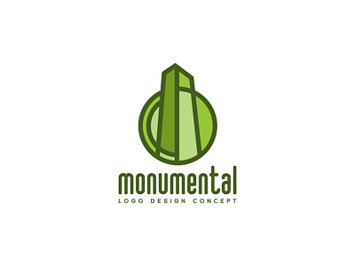 Monumental logo concept awesome branding cool epic green identity logo logo design monlith monument spire stylized