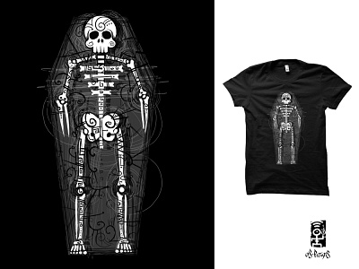 Dead As Can Be - t-shirt illustration awesome clothing cool fashion gothic halloween illustration skeleton skull t-shirt tshirt