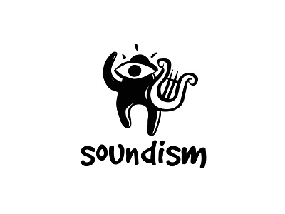 Music logo concept artistic character concert festival illustration instrument lyre mascot music musician player sound