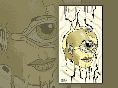 Kingdom of the Blind art bionic character cyborg cyclops dystopian eye face illustration portrait poster sci fi surreal wall art