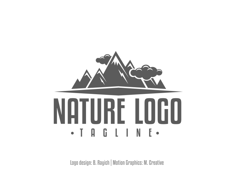 Nature Logo + Animation 2d camping clouds design destination hiking illutration logo logo animation logo design logotype mountains nature outdoor tourist