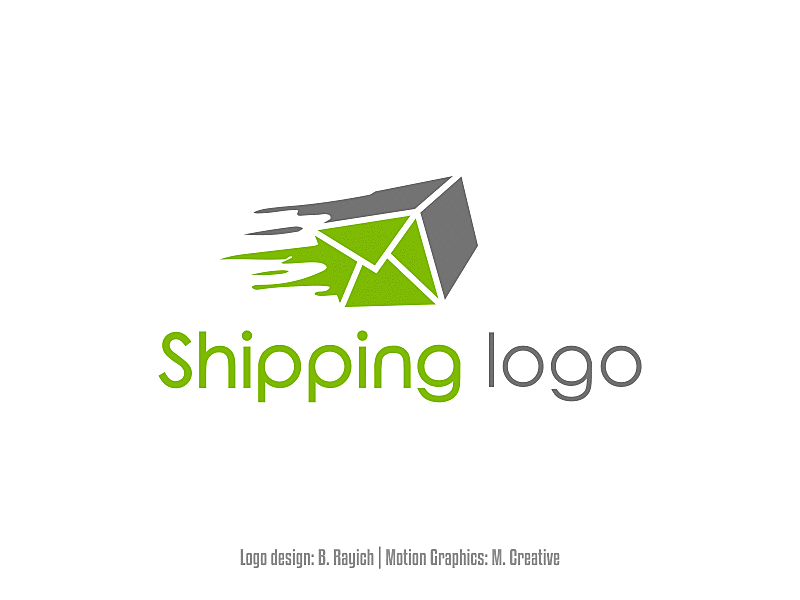 shipping logo + animation 2d animation animation awesome branding cool delivery graphic design gray green identity logo logo animation logo design logodesign modern motion graphics package professional shipping