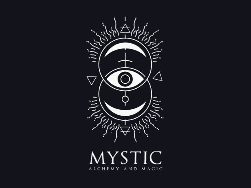 mystic logo + animation alchemy arcane classic elements consciousness earth eye fire logo design magic mystic mystical spiritual symbol third eye water