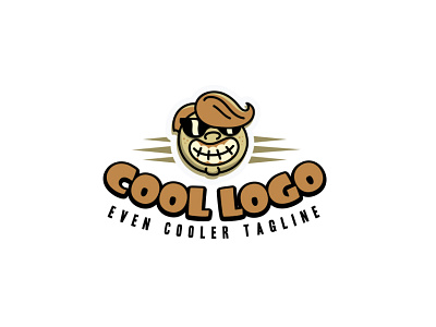 cool boy logo awesome boy caricature cartoon comic cool dude face fun funny grin guy head mascot play playful positive smile sunglasses toys