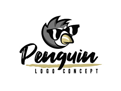 cool penguin logo bird branding cartoon character comic cool cute illustration logo logo design mascot penguin playful sunglasses sweet