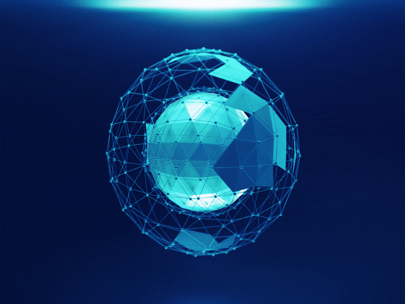 Icy abstract after effects animation blue cinema 4d shape