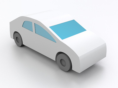 14.02.23 Car ambient car cinema 4d extrude white