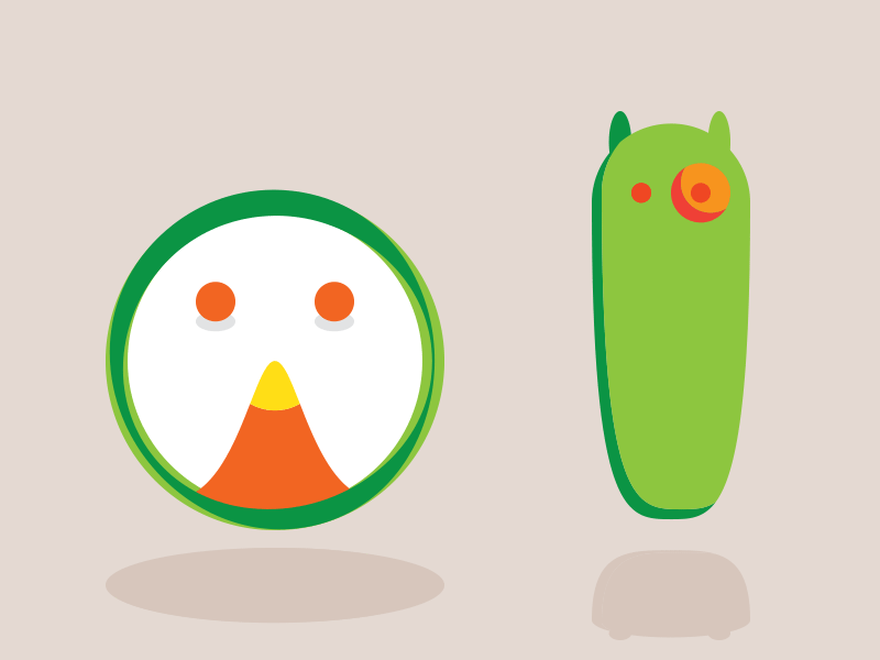 Critter and Monstar creature critter green illustration illustrator monster orange simple