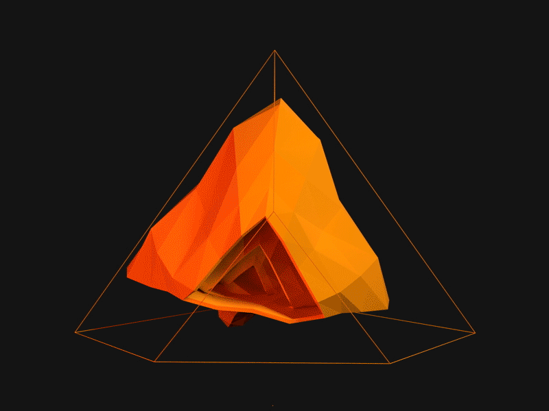 Tipi bell cinema 4d loop low poly orange