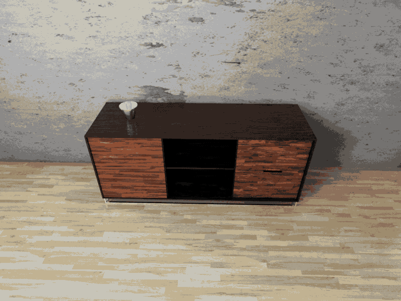 Wood Credenza cinema 4d credenza furniture