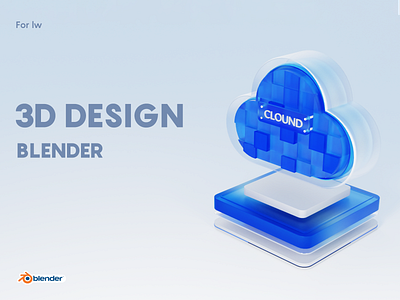 Technology cloud 3d blender design icon logo motion graphics ui 云 毛玻璃 玻璃 科技