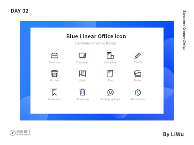 Blue Linera Office Icon badge black blue characters icon illustration liner icon liner icon office office design office icom office icom traffic ui