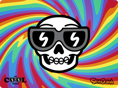 Cool Trippy Skull art cartoon cartoon character character collection cool ones creative denver emoji face melt halloween illustration original series skull smile the cool ones trippy