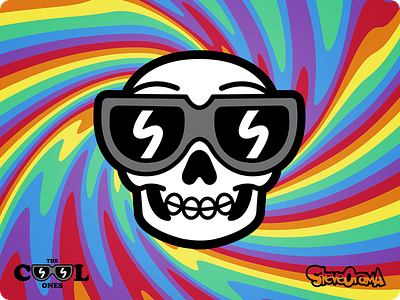 Cool Trippy Skull art cartoon cartoon character character collection cool ones creative denver emoji face melt halloween illustration original series skull smile the cool ones trippy
