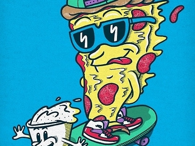 Pizza and Ranch art chill cool design dudes food fun pizza ranch skateboard summer threadless