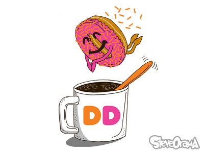 Hot Java Dive cartoon character coffee cute dd donut donuts dunkin dunkindonuts fun funny sprinkles