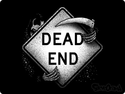 Dead End dead end death funny grim reaper horror life reaper road sign scary sign skeleton type