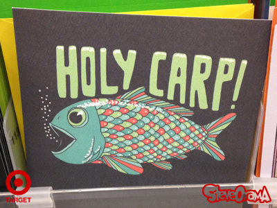 The "Holy Carp!" birthday card birthday card fish fisherman holy carp holy crap illustration lettering target threadless