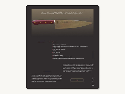 Dribbble Shot Hd 2 chef design knife store design typography ui ux web website
