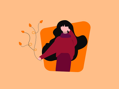 Autumn illustration autumn design illustration orange vector
