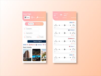 FlightApp UI Design app application application design flight flight app flight booking flight search flights fly mobile mobile app ui ui design ux