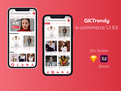 GKTrendy - Ecommerce UI Design app commerce ecommerce fashion mobile online shop online shopping sketch app ui ux