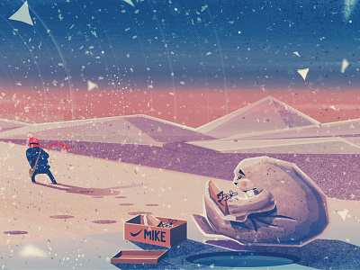 mr. Walrus illustration snow walrus winter