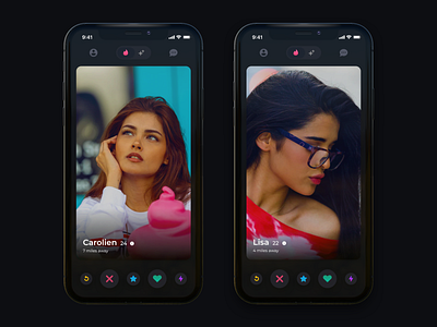 Tinder dark mode by Upen on Dribbble