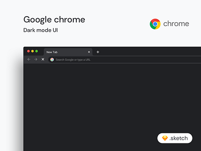 Chrome dark UI - freebie branding browser chrome clean dark dark mode dark ui design file google interaction design product sketch tabs ui uiux