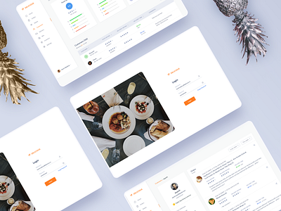 Delicious - the restaurant app adobe xd clean comments customers dashboard design feedbacks interaction list login minimal orders ratings restaurant app sketch ui user research ux