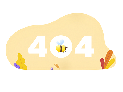404 404 error page adobe bee branding clean design hiver illustration interaction design minimal page not found product design sketch vector