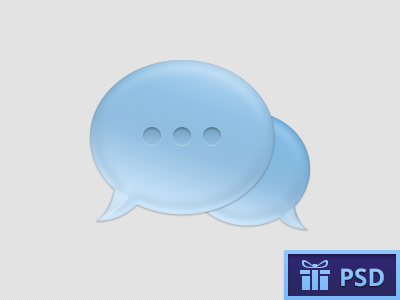 Chat Bubble :) attempt blue bubble chat free freebie icon messages psd vector