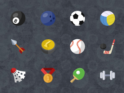 12 Flat sport icons flat free freebie iconset layered psd