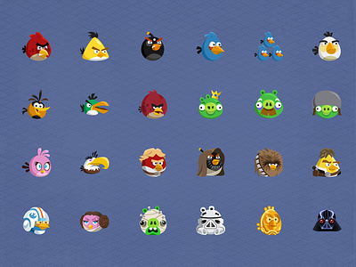 @2x Angry Birds creative market flat icon iconset layered psd set