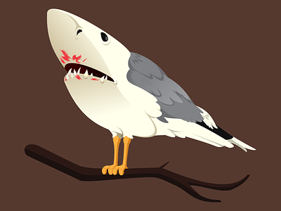 @2x Shark Bird T-Shirt bird illustration print shark threadless tshirt