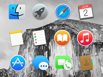 [OS X] Yosemite Dock Icons dock free free psd freebie icons osx psd yosemite