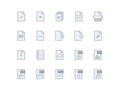 File type icons css doc file type files html js mov mp3 psd psddd xls zip