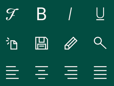 Text Editing Icons align bold edit icons italic richeditor save search text