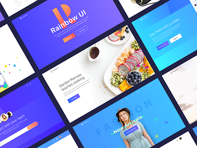 Rainbow UI kit sneak peak clean design kit landing minimal modern ui