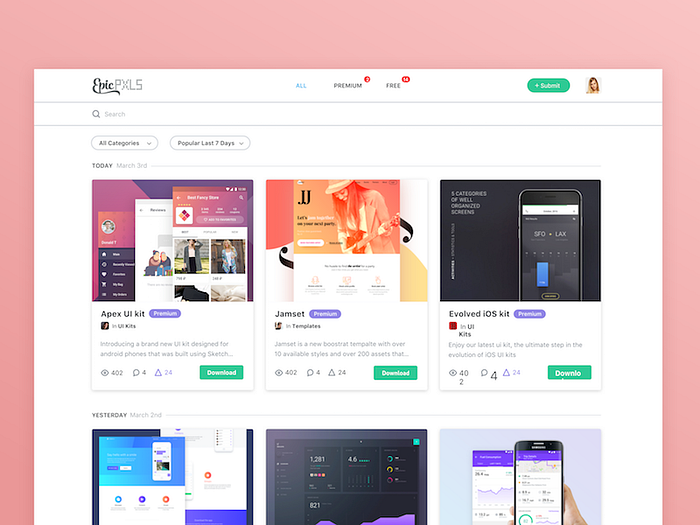 EpicPxls index page by Epic Coders 🚀 on Dribbble