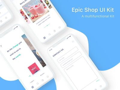 iPhone X Epic Shop UI apple blue contact download epicpxls free freebie iphonex mockup shop ui kit white