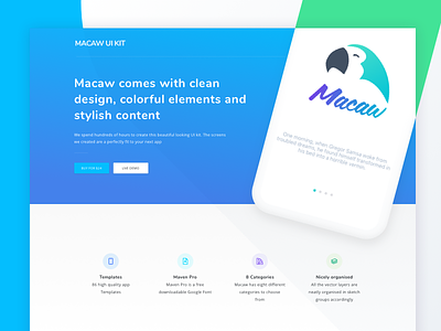 Macaw Ui Kit Preview android clean colorful design download elements free ios iphone macaw stylish ui kit