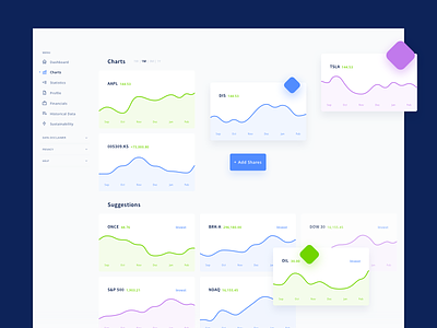 Charts Page wallet download epicpxls free freebie green pricing profit query stock stock market ui kit wallet