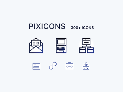 Over 300 icons set (pixicons) apple briefcase card computer download folders freebie icons network pixel pixi sample