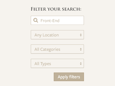 Filter Widget filter front end job search widget