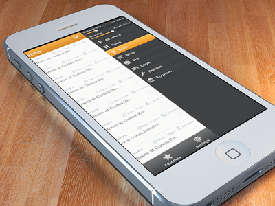 Expanding sidebar app dash icons ios iphone iphone5 mobile orange render white wood yacto