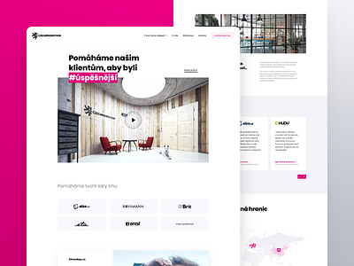 Czech Promotion – New Official Website 2020 trend advertising agency branding creative agency czechia fresh homepage icons landing page modern pink prague simple design trendy design ui ux webdesign website whitespace
