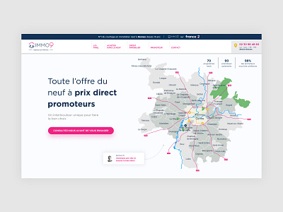 IMMO9 redesign 2020 corporate immobilier immovable landingpage map
