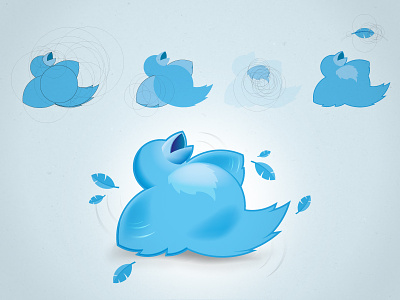 404 Twitter Down 404 bird blue circles construction icon illustration logo twitter twitter bird twitter logo vector
